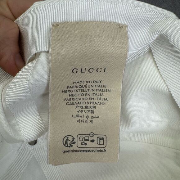 Gucci Venice Cotton Embroidered Script Logo Baseball Cap Hat Medium - Picture 11 of 14